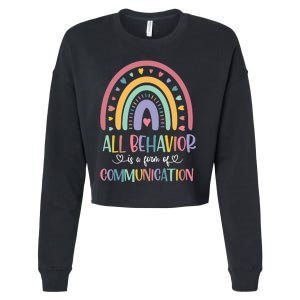 All Behavior Is A Form Of Communication Rainbow Cropped Pullover Crew