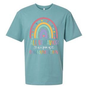 All Behavior Is A Form Of Communication Rainbow Sueded Cloud Jersey T-Shirt