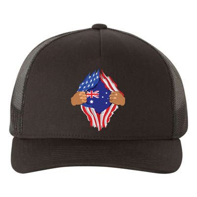 Australian Blood Inside Me Australia Flag Gift Yupoong Adult 5-Panel Trucker Hat