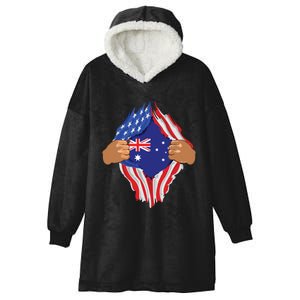 Australian Blood Inside Me Australia Flag Gift Hooded Wearable Blanket