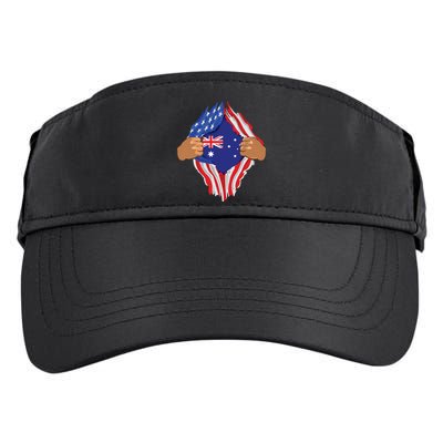 Australian Blood Inside Me Australia Flag Gift Adult Drive Performance Visor