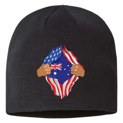 Australian Blood Inside Me Australia Flag Gift Sustainable Beanie