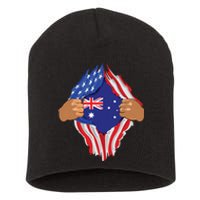 Australian Blood Inside Me Australia Flag Gift Short Acrylic Beanie