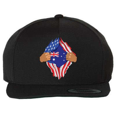 Australian Blood Inside Me Australia Flag Gift Wool Snapback Cap