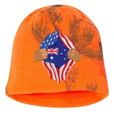 Australian Blood Inside Me Australia Flag Gift Kati - Camo Knit Beanie