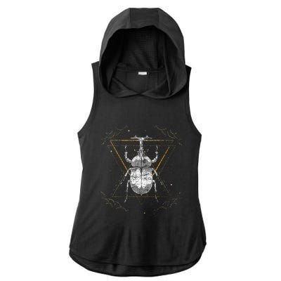 Animal Beetle Insect Occult Bug Ladies PosiCharge Tri-Blend Wicking Draft Hoodie Tank