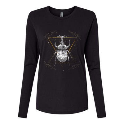 Animal Beetle Insect Occult Bug Womens Cotton Relaxed Long Sleeve T-Shirt