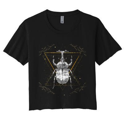 Animal Beetle Insect Occult Bug Women's Crop Top Tee