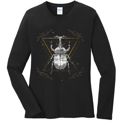 Animal Beetle Insect Occult Bug Ladies Long Sleeve Shirt