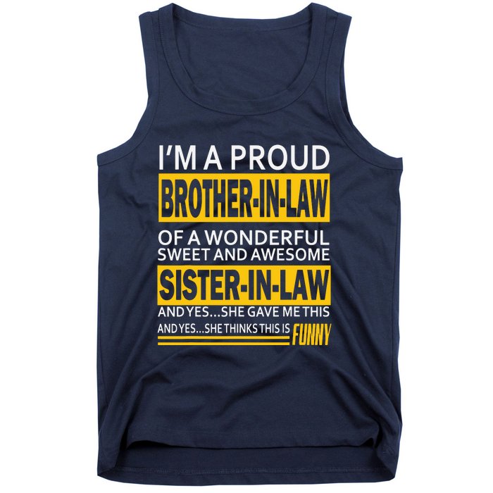 A Brother In Law Awesome Sister In Law Tank Top