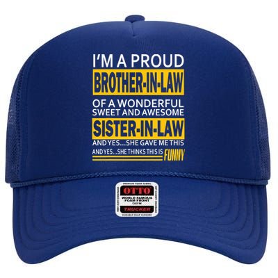 A Brother In Law Awesome Sister In Law High Crown Mesh Back Trucker Hat