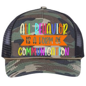 All Behavior Is A Form Of Communication Speducator Retro Rope Trucker Hat Cap