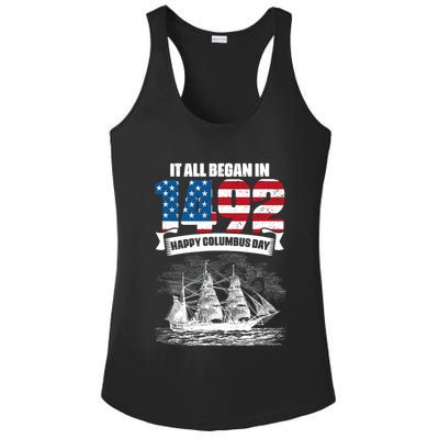 All Began In 1492 American Italian Christopher Columbus Day Ladies PosiCharge Competitor Racerback Tank