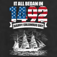 All Began In 1492 American Italian Christopher Columbus Day Microfiber Hand Towel