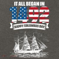 All Began In 1492 American Italian Christopher Columbus Day Cotton Canvas Backpack