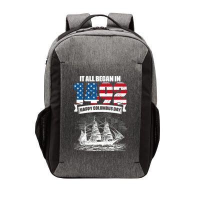 All Began In 1492 American Italian Christopher Columbus Day Vector Backpack