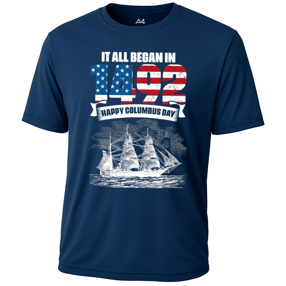 All Began In 1492 American Italian Christopher Columbus Day Performance Shirt
