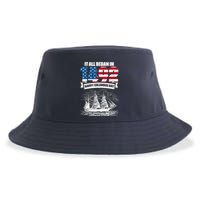 All Began In 1492 American Italian Christopher Columbus Day Sustainable Bucket Hat