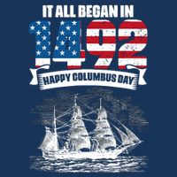 All Began In 1492 American Italian Christopher Columbus Day Drawstring Bag