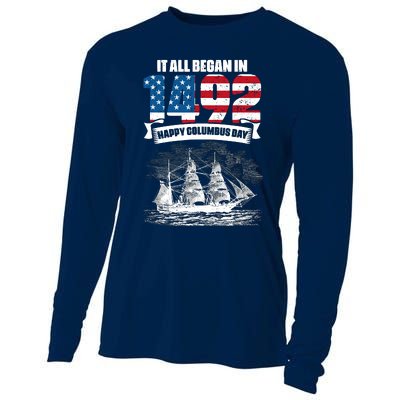 All Began In 1492 American Italian Christopher Columbus Day Cooling Performance Long Sleeve Crew