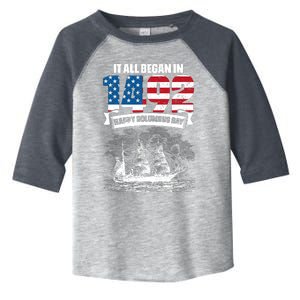 All Began In 1492 American Italian Christopher Columbus Day Toddler Fine Jersey T-Shirt