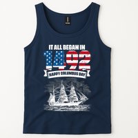 All Began In 1492 American Italian Christopher Columbus Day Tank Top