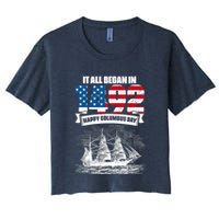 All Began In 1492 American Italian Christopher Columbus Day Crop Top