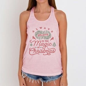 Always Believe In Magic Of Christmas Great Gift Women's Knotted Racerback Tank