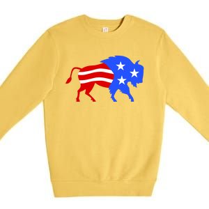 American Bison Illustration Premium Crewneck Sweatshirt