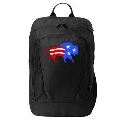 American Bison Illustration City Backpack