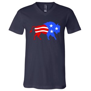 American Bison Illustration V-Neck T-Shirt