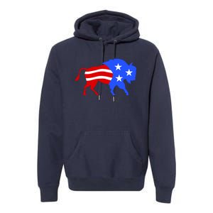 American Bison Illustration Premium Hoodie