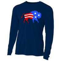 American Bison Illustration Cooling Performance Long Sleeve Crew