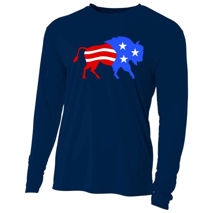 American Bison Illustration Cooling Performance Long Sleeve Crew