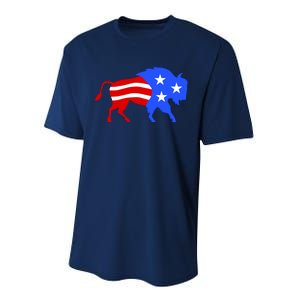 American Bison Illustration Performance Sprint T-Shirt