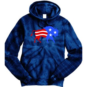 American Bison Illustration Tie Dye Hoodie