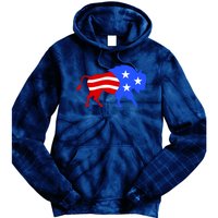 American Bison Illustration Tie Dye Hoodie