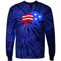 American Bison Illustration Tie-Dye Long Sleeve Shirt