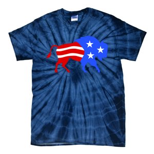 American Bison Illustration Tie-Dye T-Shirt