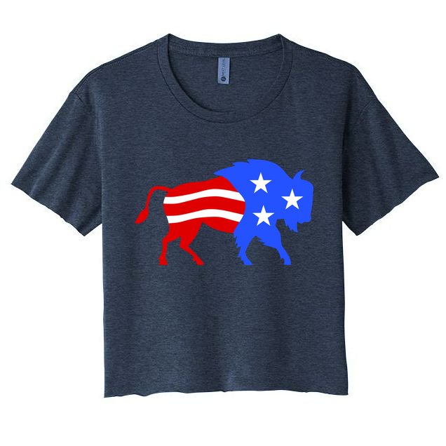 American Bison Illustration Crop Top