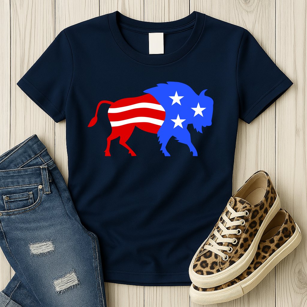 American Bison Illustration Womens T-Shirt