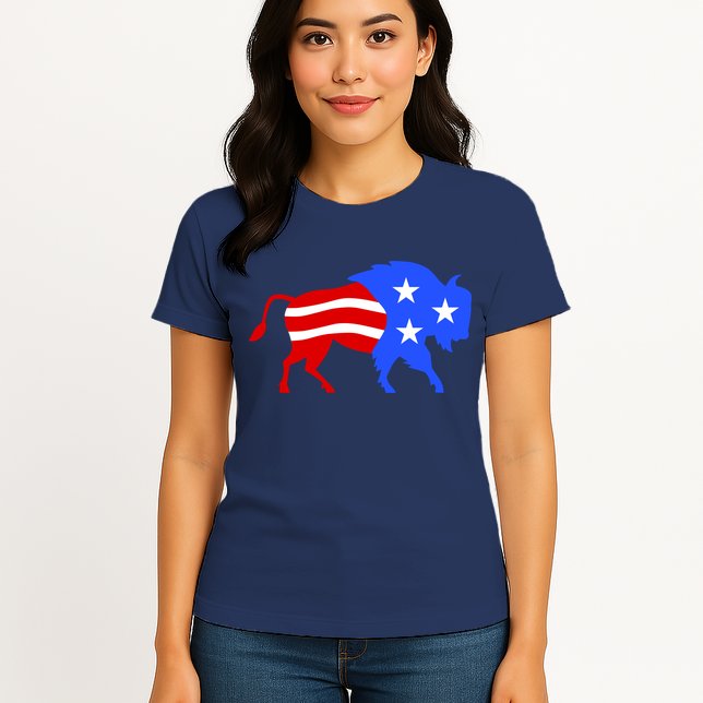American Bison Illustration Womens T-Shirt