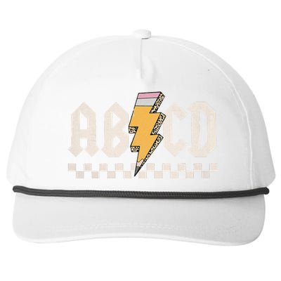 Abcd Back In Class First Day Back To School Teacher Student Snapback Five-Panel Rope Hat