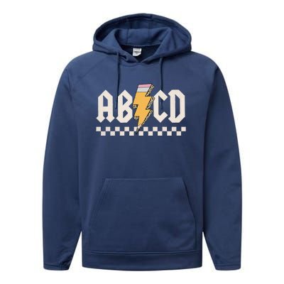 Abcd Back In Class First Day Back To School Teacher Student Performance Fleece Hoodie