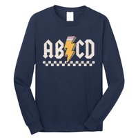 Abcd Back In Class First Day Back To School Teacher Student Long Sleeve Shirt