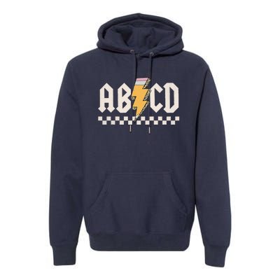 Abcd Back In Class First Day Back To School Teacher Student Premium Hoodie