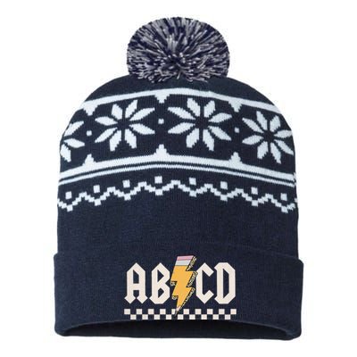 Abcd Back In Class First Day Back To School Teacher Student USA-Made Snowflake Beanie