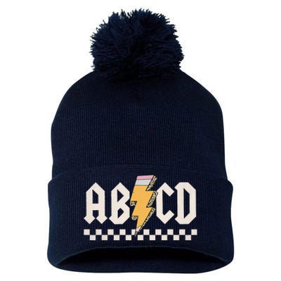 Abcd Back In Class First Day Back To School Teacher Student Pom Pom 12in Knit Beanie