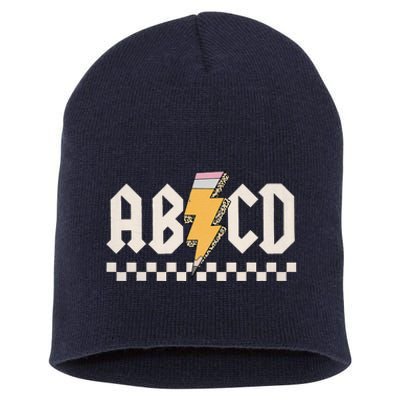 Abcd Back In Class First Day Back To School Teacher Student Short Acrylic Beanie