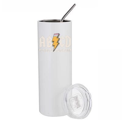 Abcd Back In Class First Day Back To School Teacher Student Stainless Steel Tumbler